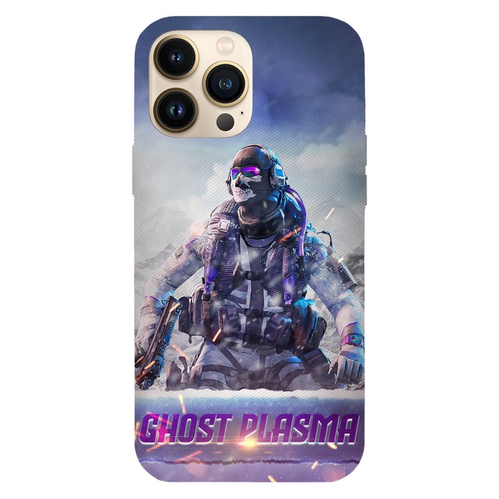 Husa telefon compatibila cu Apple iPhone 13 Pro Max, Viceversa, model Ghost Plasma Call of Duty, Silicon, TPU