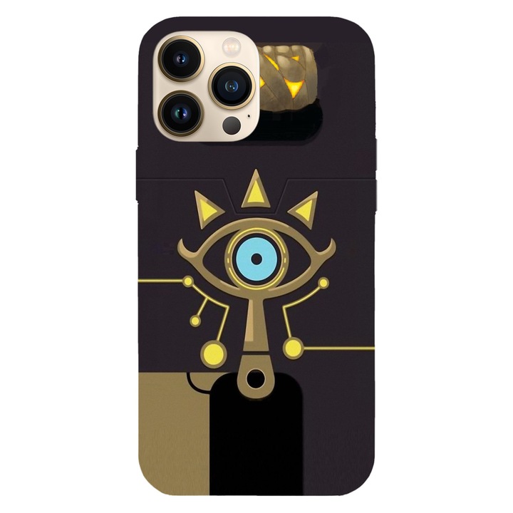 Husa telefon compatibila cu Apple iPhone 13 Pro Max, Viceversa, model Sheikah Slate Zelda, Silicon, TPU