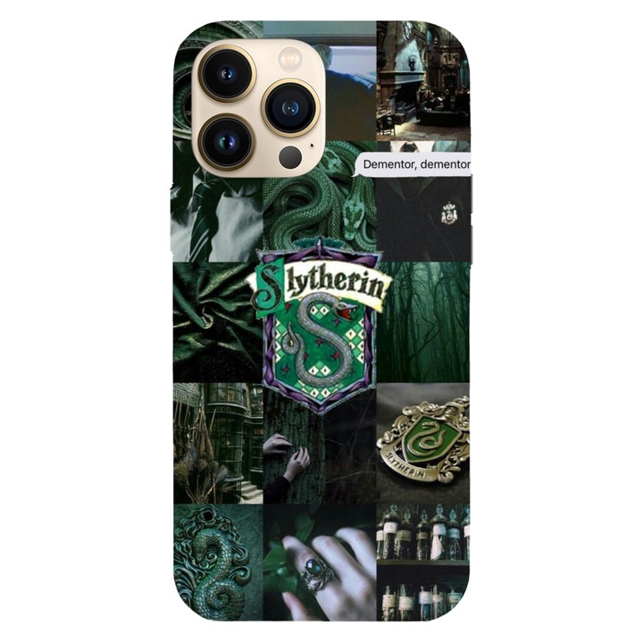 Husa telefon compatibila cu Apple iPhone 15 Pro Max, Viceversa, model Slytherin Starter Pack Harry Potter, Silicon, TPU