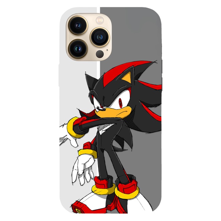 Husa telefon compatibila cu Apple iPhone 12 / iPhone 12 Pro, Viceversa, model Shadow Sonic The Hedgehog, Silicon, TPU