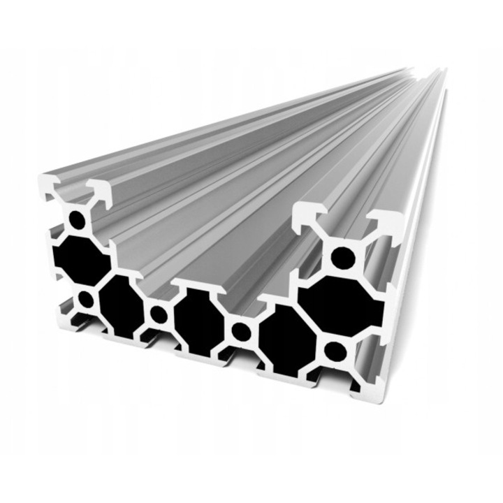 Profil din aluminiu V-Slot, 40x80x1000 mm, Argintiu