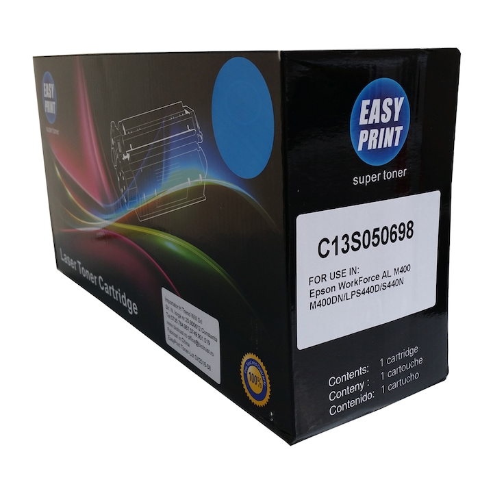 Easy Print toner fekete, kompatibilis C13S050698, 12000 oldal, Epson Workforce AL-M400, LP-S440