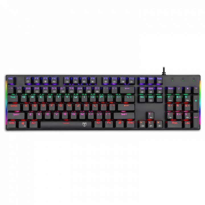 Tastatura mecanica, T-Dagger, RGB, Negru