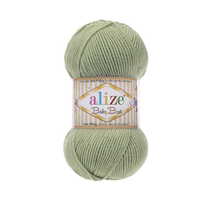Fir Textil Alize Baby Best 138, pentru crosetat si tricotat, acril, verde, 240 m