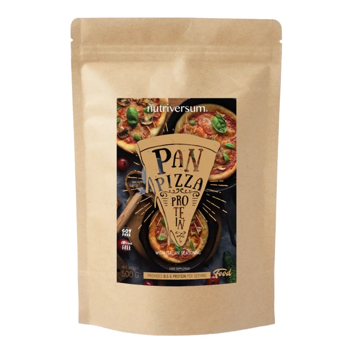 Mix proteic pentru pizza cu oregano si busuioc, FOOD Protein Pan Pizza Nutriversum, 500 g