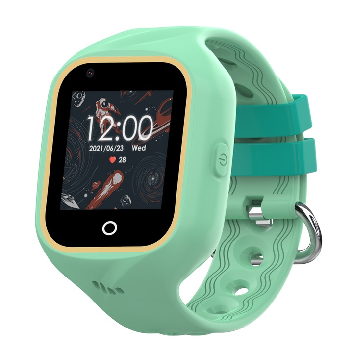 Смарт часовник за деца, Bemi, GPS, 4G, 1.4 инча, зелен