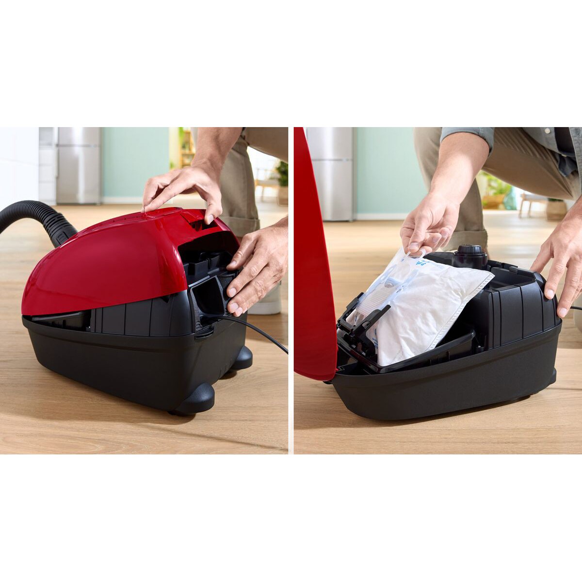 Aspirator cu sac Bosch BGB38RD2, 600 W, capacitate sac 4 L, filtru EPA, 79 dB, rosu/negru