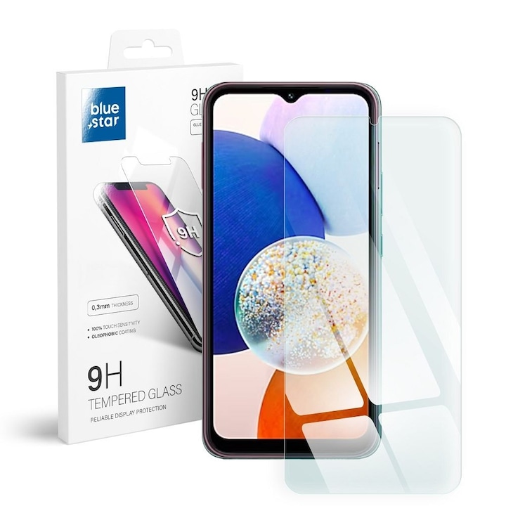 Samsung Galaxy A14 4G / A14 5G kompatibilis üvegfólia, előlapi, edzett, Bluestar