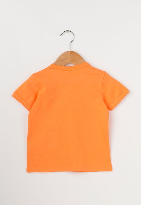 United Colors Of Benetton Tricou oranj cu imprimeu si aplicatii 1Y