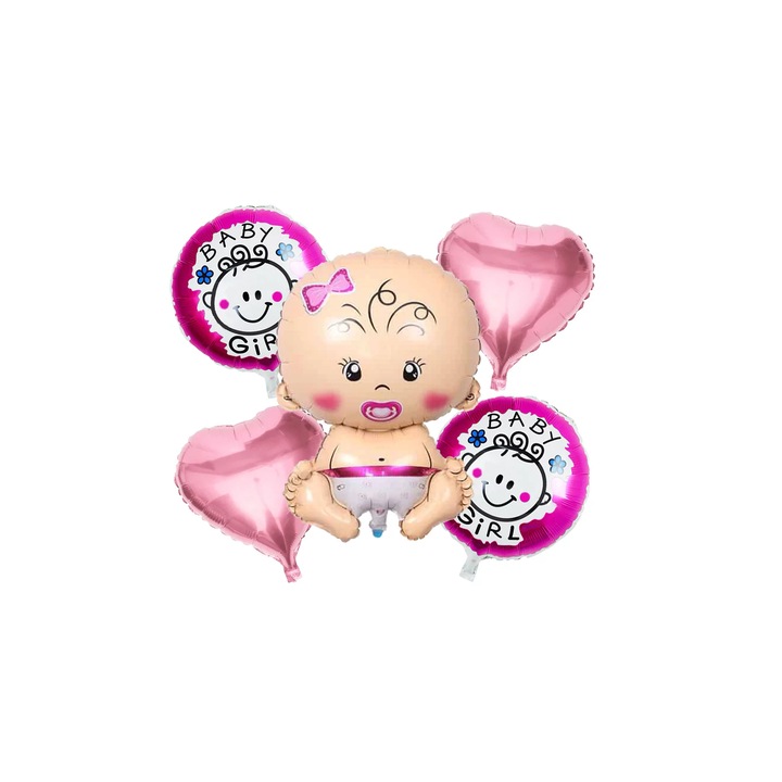 Комплект от 5 фолиеви балона Baby Girl