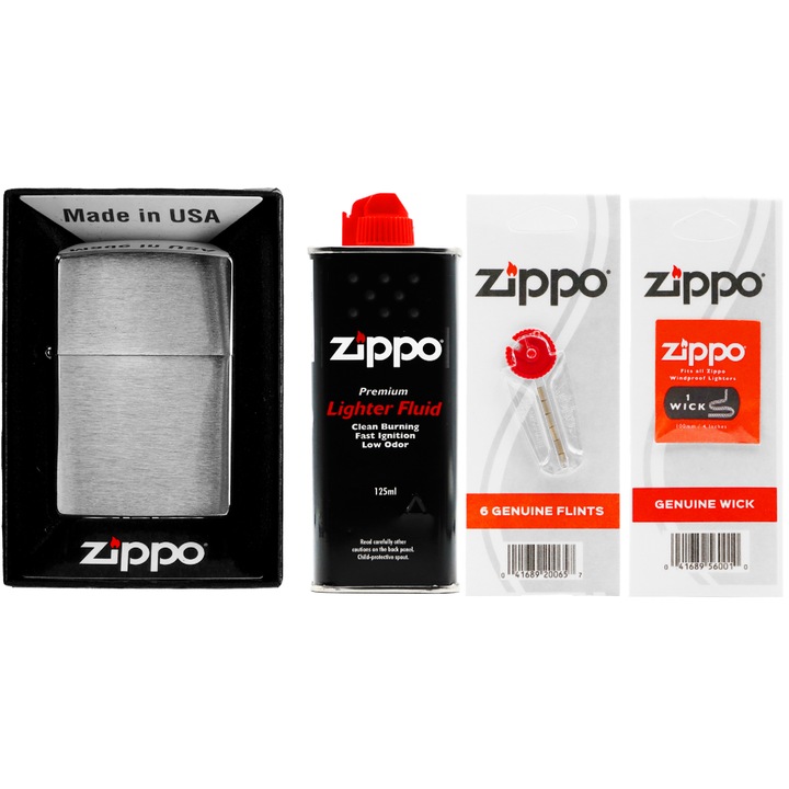 Set Bricheta + Benzina + Pietre + Fitil, Zippo, Multicolor