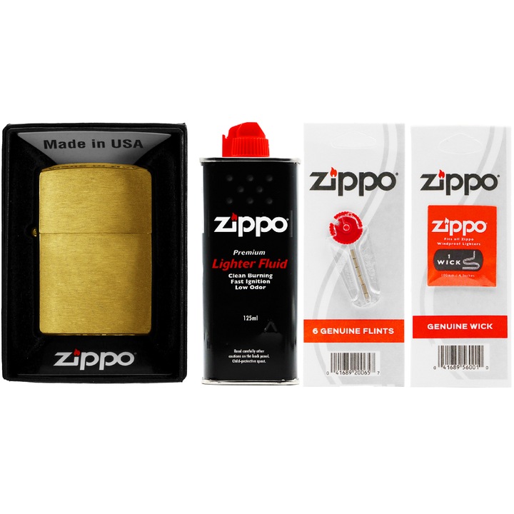 Set Bricheta + Benzina + Pietre + Fitil, Zippo, Multicolor
