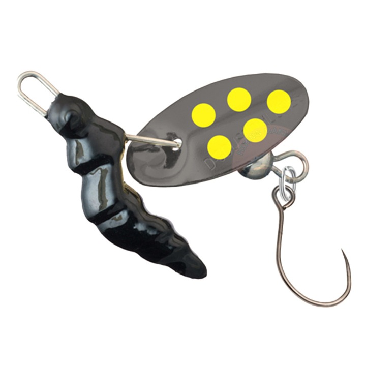 Lingurita rotativa D-3 Phar Lap 4g Black Blade #BB, pentru pescuit la pastrav, clean sau biban