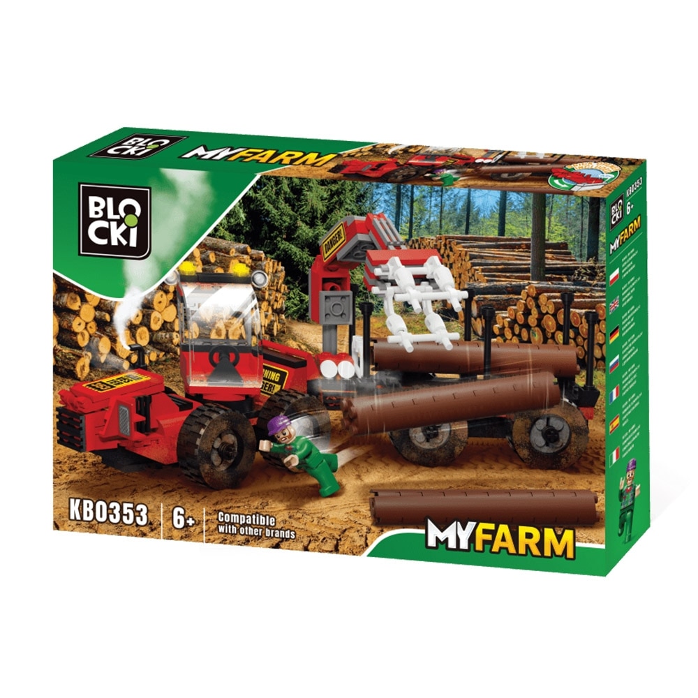 Set de constructie Blocki My Farm - Camion forestier, 241 piese