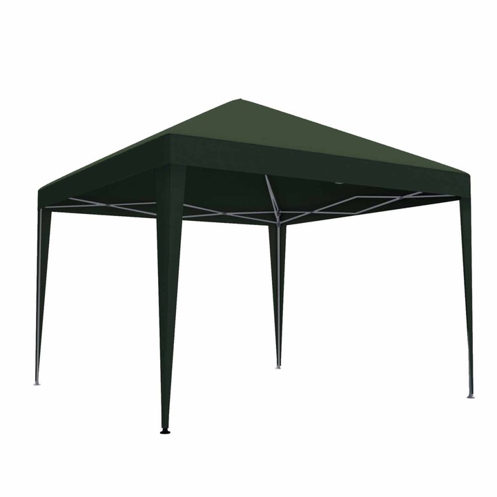 Pavilion gradina Origami, otel/poliester, 295x 295 cm, H 255cm, verde
