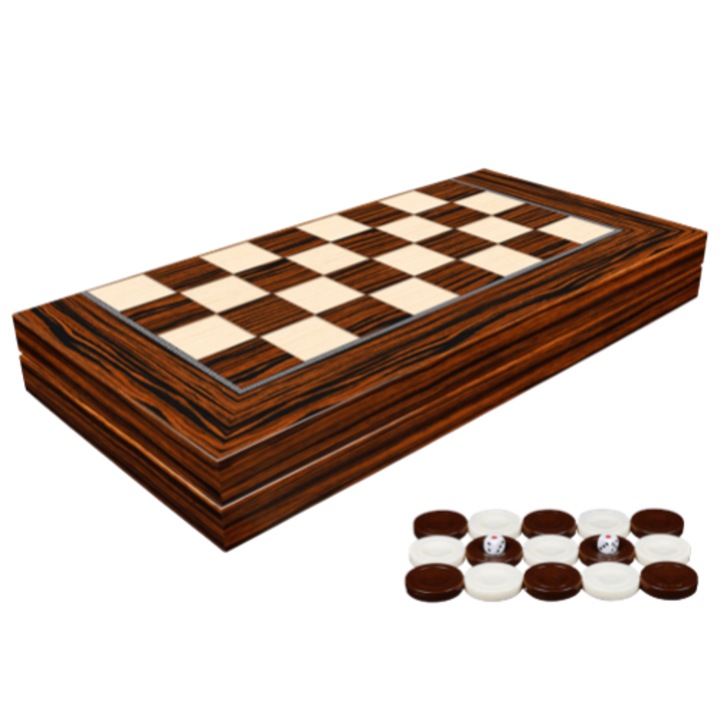 Sah si table Ahelos, Premium, Set cu dame, 48x48 cm