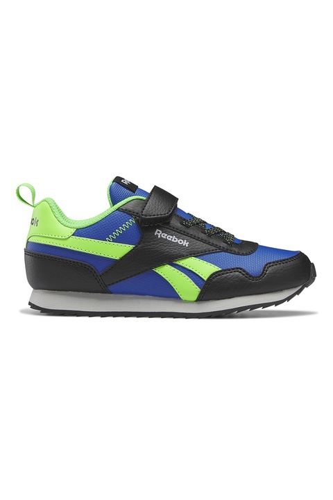 Reebok, Pantofi sport cu detalii contrastante Royal Classic Jog 3.0, Albastru royal/Negru/Verde menta, 34 EU