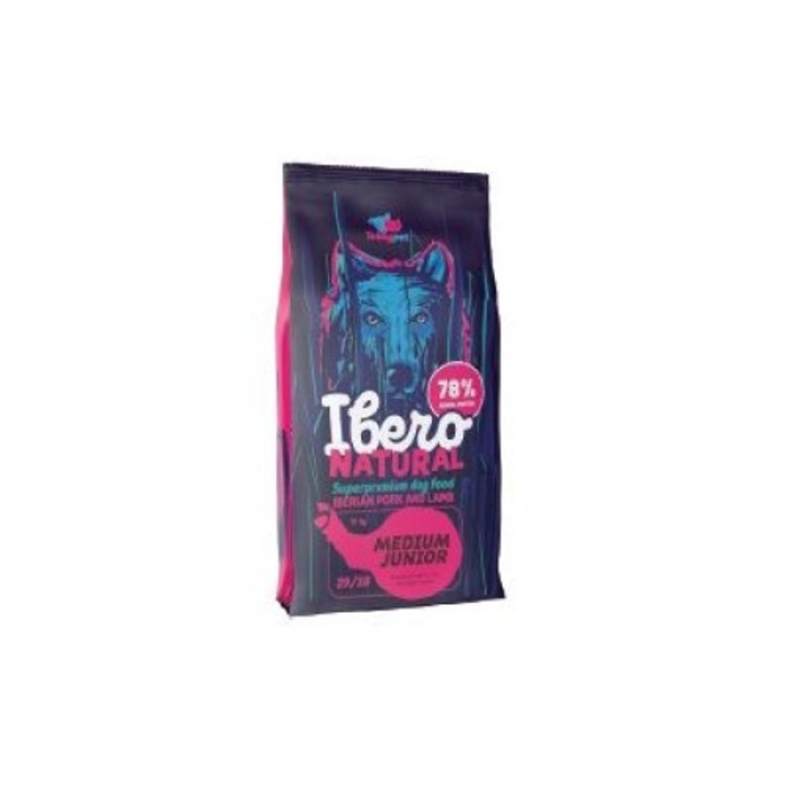Hrana uscata caini Ibero, Mediu Junior, Porc/Miel, 12kg/3kg