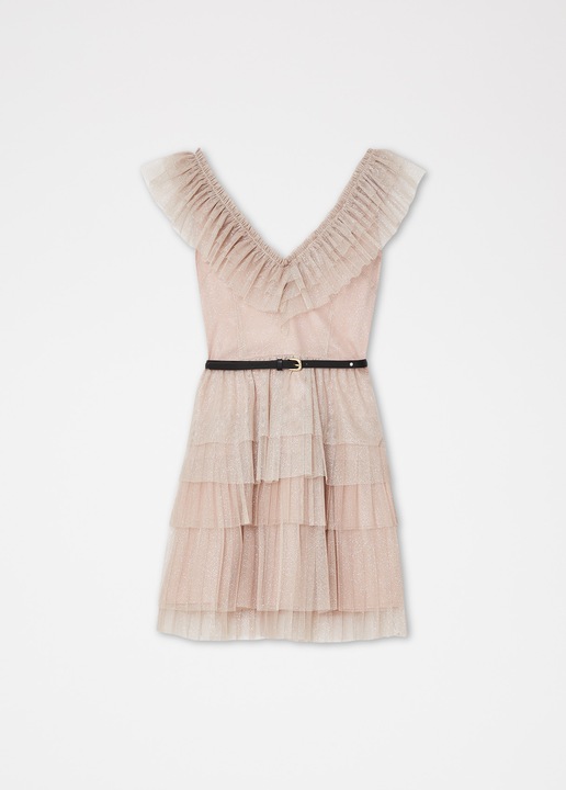 Rochie stratificata cu aspect stralucitor, Liu Jo, Roz prafuit, Roz prafuit