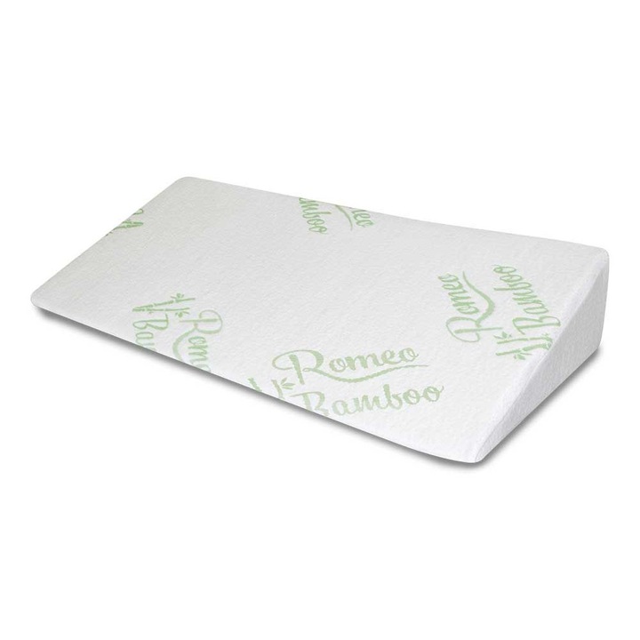Perna cu memorie Romeo, Memory Bamboo, 80x40x15cm, Poliester/Bambus, Alb