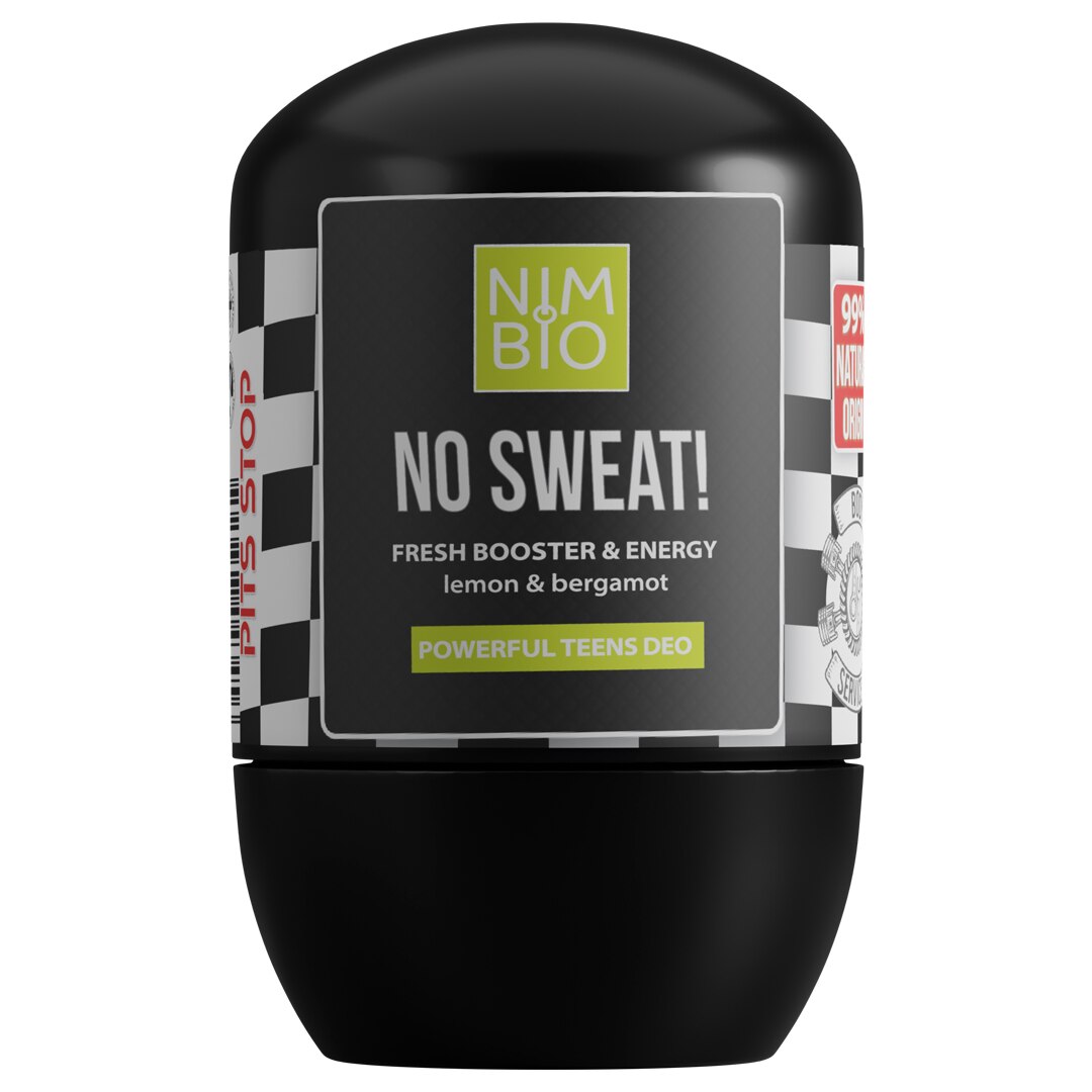 Deodorant natural roll-on NO SWEAT pentru adolescenti, 50ml, NIMBIO