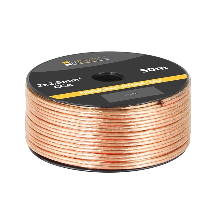 Cablu difuzor, Libox, CCA 2x2.5 mm, 50 m