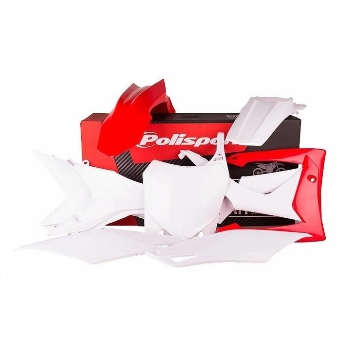 Kit plastice, Polisport, Honda CRF 250R '14-'17 / CRF 450R '13-'16, Alb/Rosu
