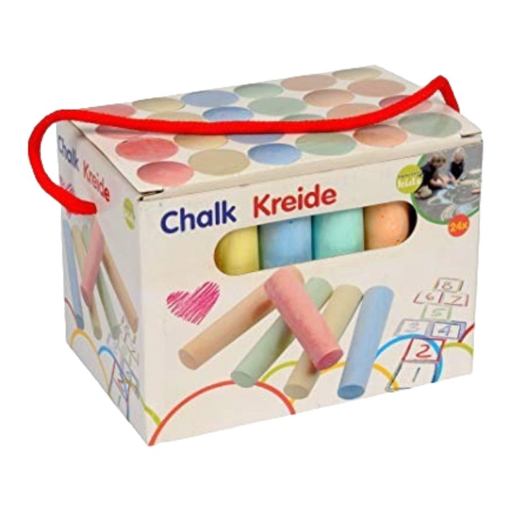 Set Creta Colorata pentru desen pe Tabla sau Asfalt, 24 bucati