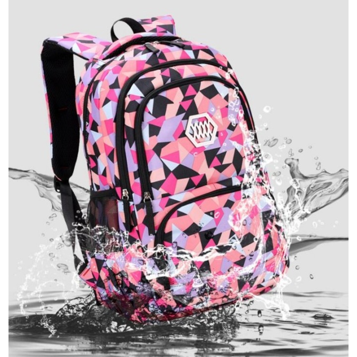 Комплект раница/молив/чанта за обяд, WEPZSXO, полиестер, розов