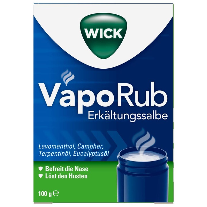 Wick Rubefiant kenőcs, VapoRub, Adjuváns hatás megfázás és köhögés tünetei ellen, 100gr
