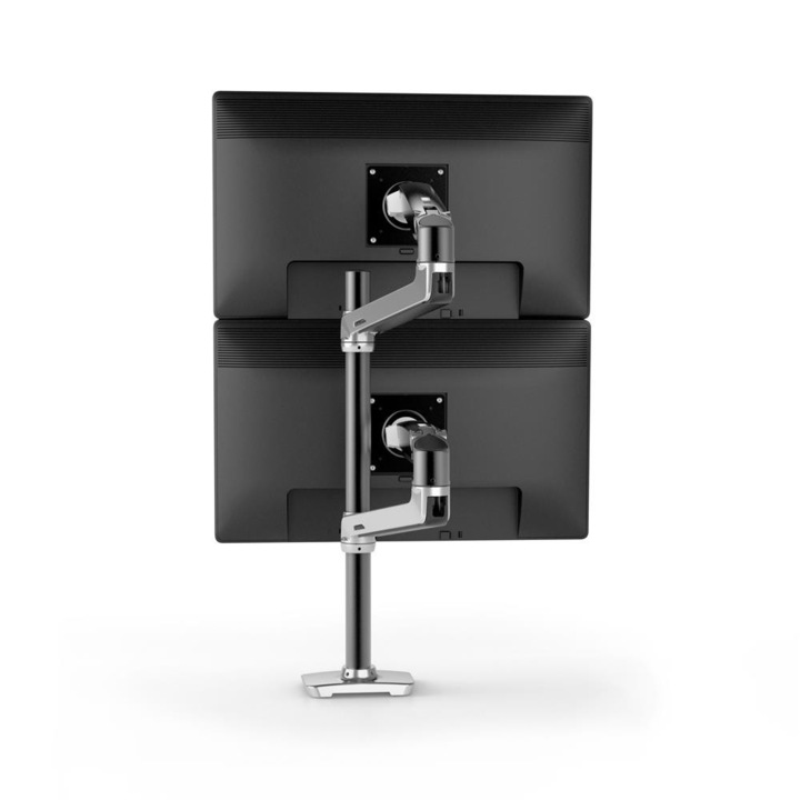 Suport doua monitoare cu un punct de montare inalt, Ergotron, Aluminiu, Gri