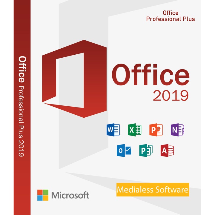 Microsoft Office 2019 Professional Plus, 32/64 bit, Multilanguage, Medialess