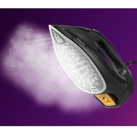 Fier de calcat Philips Azur DST7511/80, 3200W, debit de abur de 55g/min si jet de abur de 260 g, talpa SteamGlide Elite, rezervor de 300ml si sistem de curatare automata cu rezervor integrat pentru calcar, oprire automata de siguranta, negru