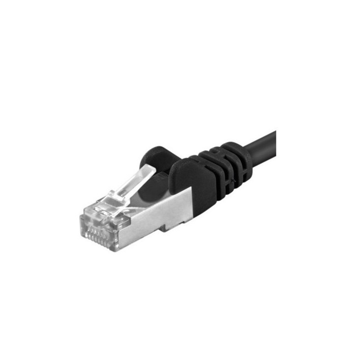 Пачкорд кабел SFTP RJ45-RJ45 Cat.6A, 3m, черен, изцяло меден, 26AWG