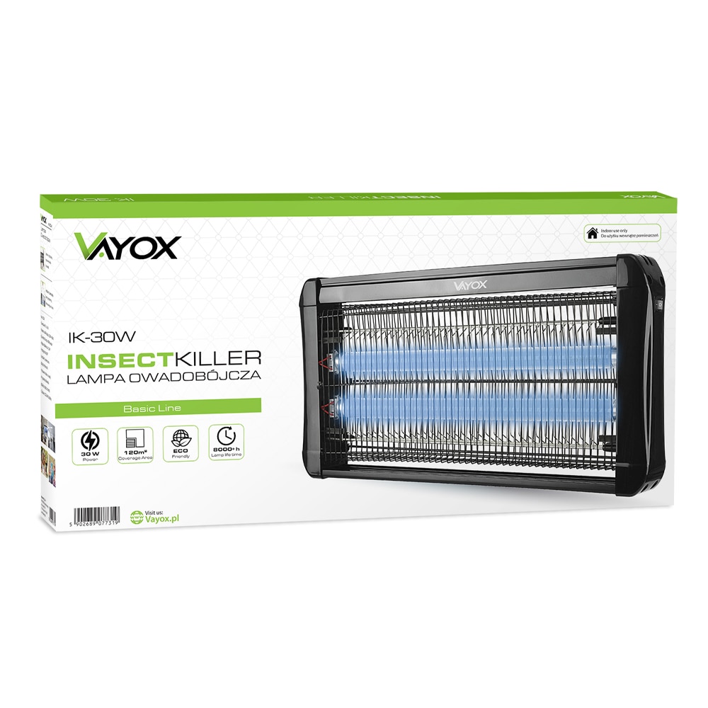 Lampa insecticida Vayox IK-40W, pentru insecte, capcana electrica, UV ...