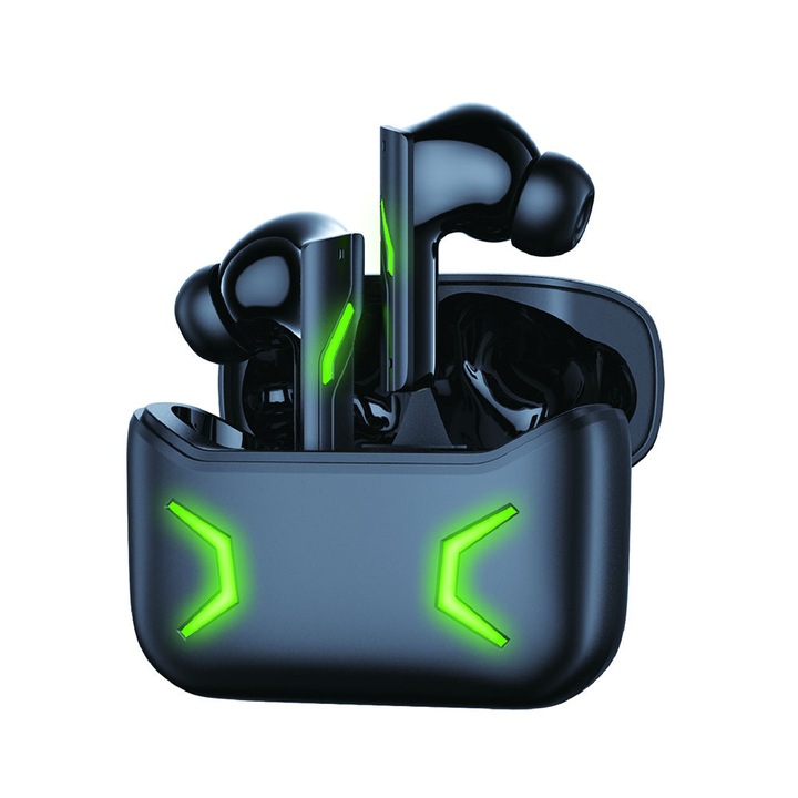 NUBI U50 vezeték nélküli fejhallgató, TWS, Bluetooth, HI FI, LED, Touch, Fekete