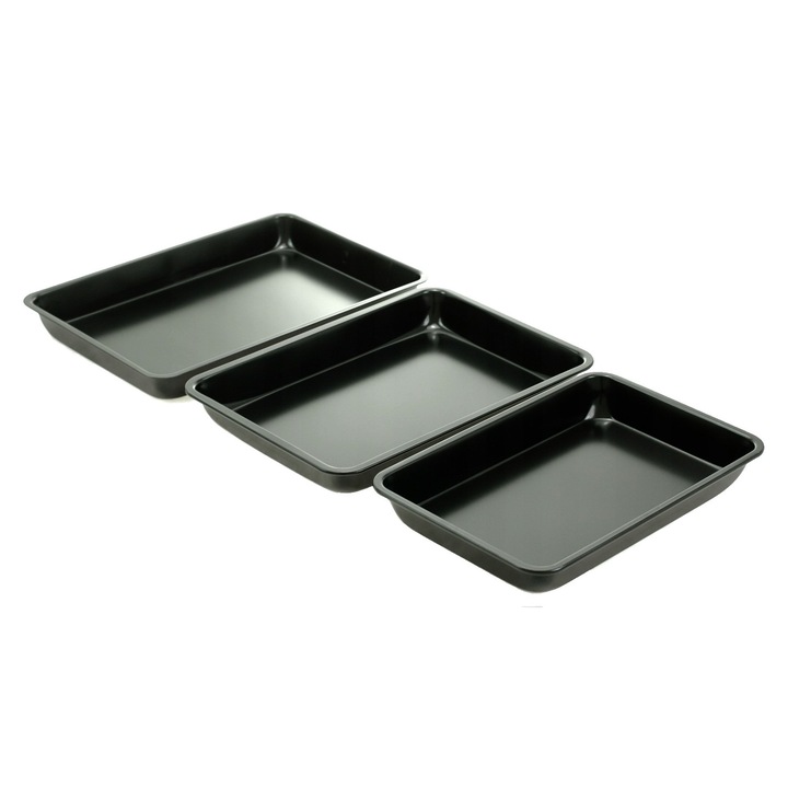 Set tava de copt, 3 piese, marmorate, KingHoff