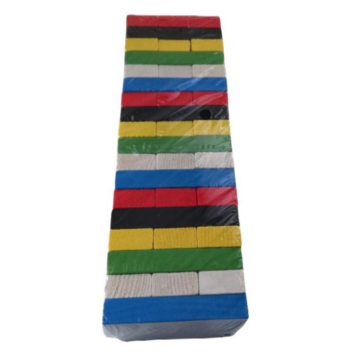 Blocuri de constructie, Lemn, 3 ani+, 48buc, Multicolor