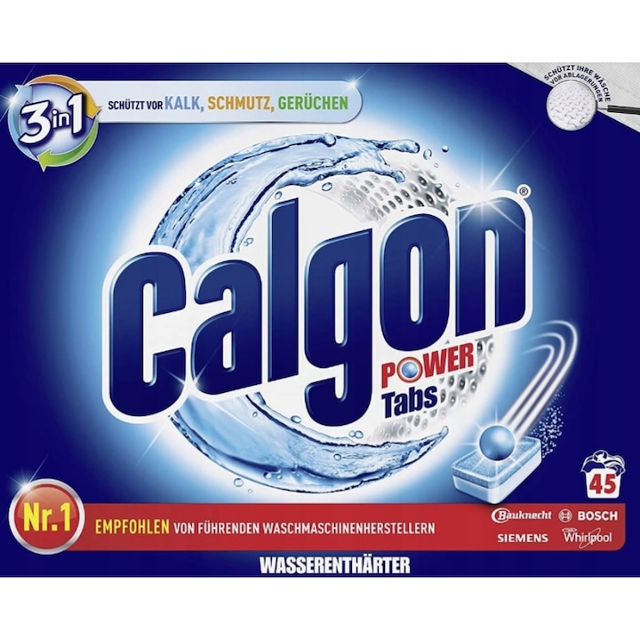 Tablete anticalcar 3in1, Calgon Power Tabs, 45 bucati