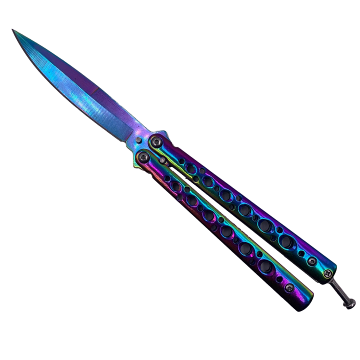 Briceag Fluture, Butterfly, Balisong, 22 cm, Maner Model Gauri, Fade, Dalimag