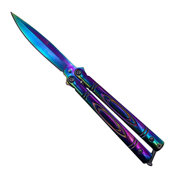 Briceag Fluture, Butterfly, Balisong, 22 cm, Maner Model Oval, Fade, Dalimag