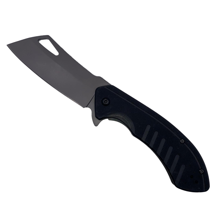 Cutit Pliabil cu Lama Dreapta, Maner Aderent, Prindere Curea, 20 cm, Negru, Dalimag