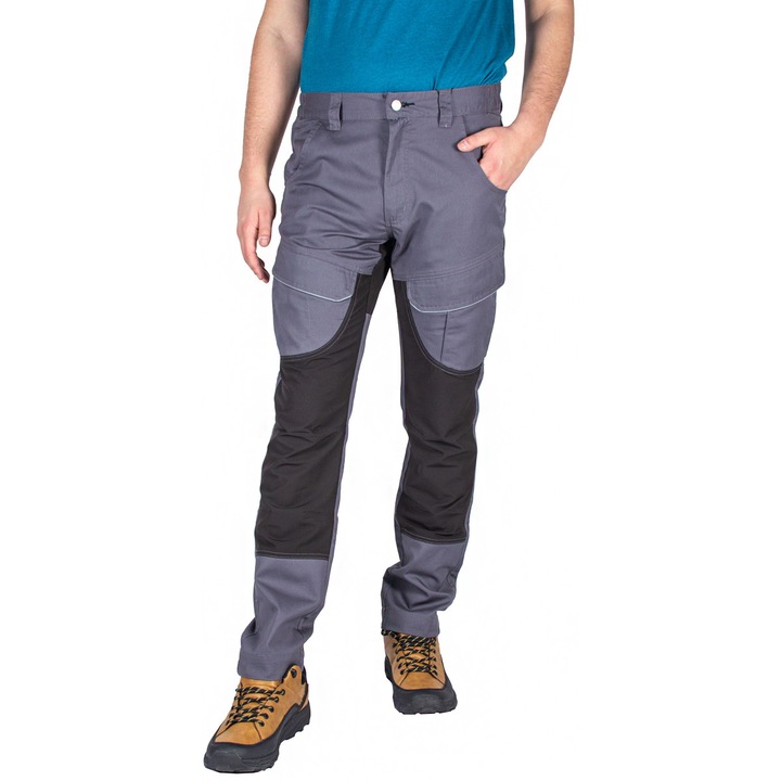 Тънки защитни еластични работни панталони, удобни, сиви, S