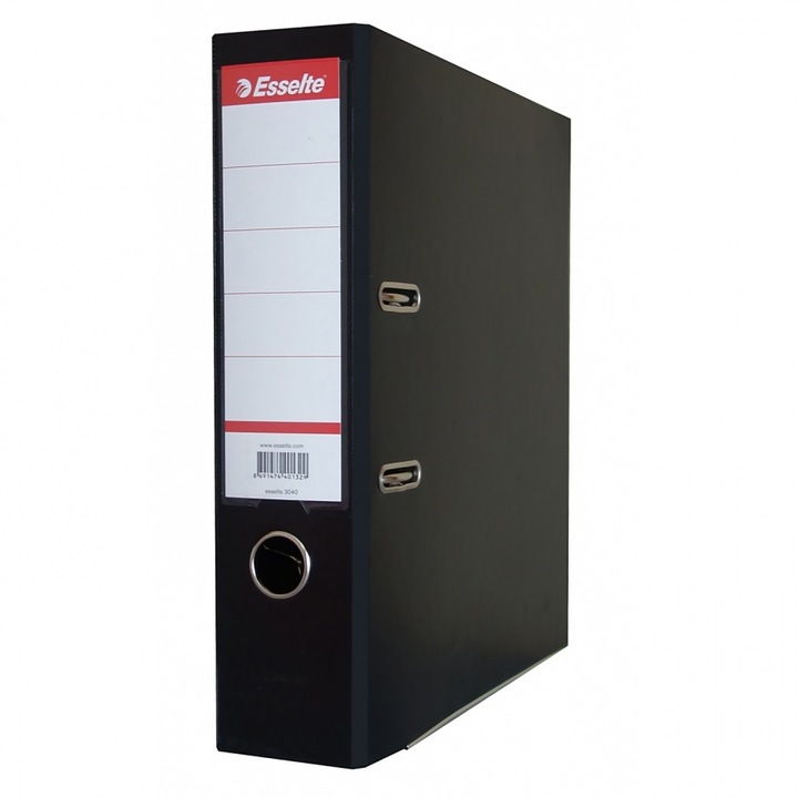 Класьор Esselte Vivida A4, 7.5 см, РР, мет. кант, сменяем етикет, черен