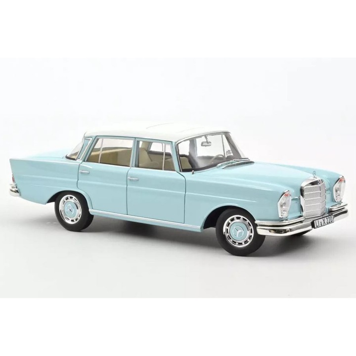 Modell autó Mercedes-Benz 220 S kék 1965, 1:18 Norev