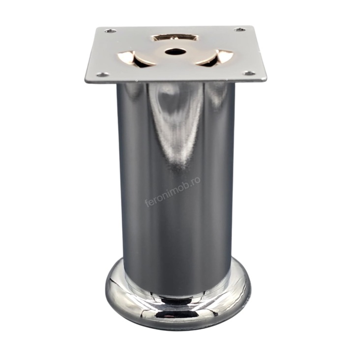 Picior Ajustabil Rotund din Otel D50mm, H120mm, Finisaj Crom