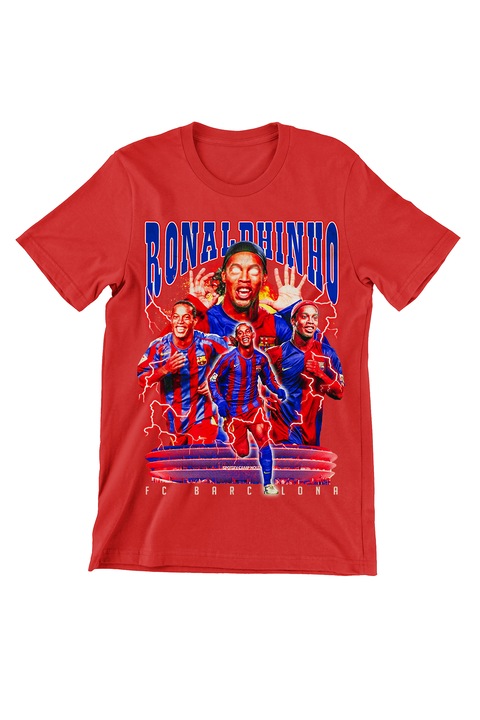Мъжка футболна тениска, Роналдиньо, червена, 2XL
