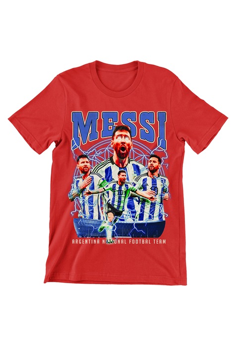 Férfi foci póló, Messi, piros, Piros