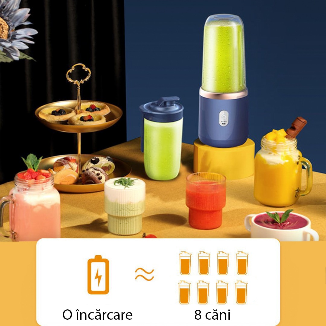 Mini blender electric, portabil, compact, multifunctional, smoothie