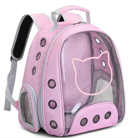 Rucsac transport animale de companie Pisica Catel, Roz, Tip Ghiozdan cu ...